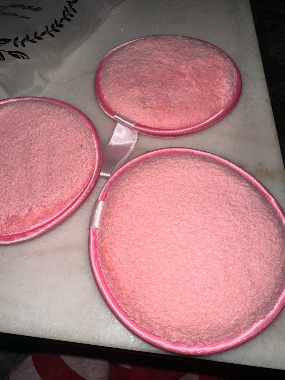 Pink Reusable Makeup Remover Pads - Soft Bamboo Facial Rounds